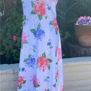 Draper James White and Blue Floral Eyelet Sundress